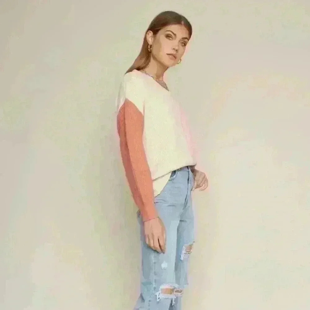Colorblock pink sweater - Picture 2 of 3